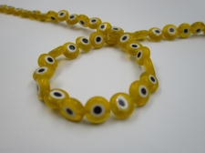 Evil Eye Beads Disc 6x2mm +/-64pcs Yellow