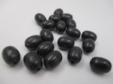 PONY BEADS 9X12MM OVAL BLACK 250G