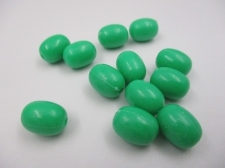 PONY BEADS 9X12MM OVAL GREEN 250G