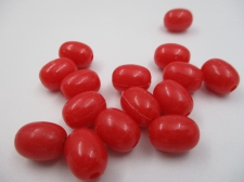 PONY BEADS 9X12MM OVAL RED 250G