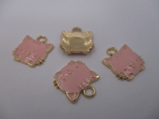 Charm Cat Face 4pcs Pink