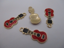 Charm Guitar 4pcs Red