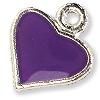 CHARM HEART PURPLE 50PCS