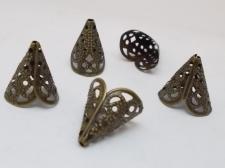 BEADCAP 10X12MM BRONZE 100PC CONE LEAD FREE