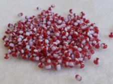 Seed Beads 2 Tone Red/White 11/0 225g