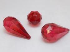 ACRYLIC PEND 48X22MM RED 10P TEARDROP SHAPE #826