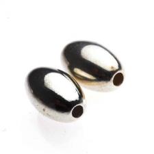 SS 7MM OVAL PLAIN BEAD 2PCS