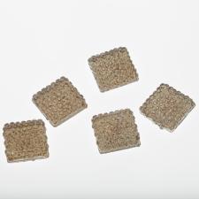 RHINESTONE 14MM SQR GLD 25PC