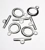 TOGGLE CLASP 19X15MM SP  4PCS
