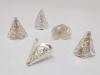 BEADCAP 10X12MM SILVER 100PC CONE LEAD FREE