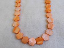 Czech Shell Beads Flower 3x15mm +/-28pcs Orange
