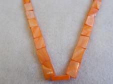 Czech Shell Beads Rectangle 3x10x15mm +/-26pcs  Orange