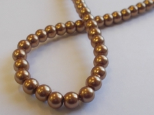GLASS PEARLS 6MM DR BROWN