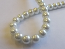 GLASS PEARLS 8MM WHITE