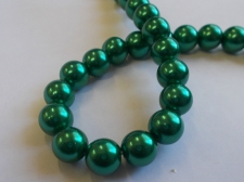 GLASS PEARLS 10MM DR GREEN