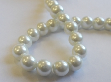 GLASS PEARLS 10MM WHITE