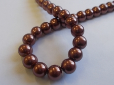 GLASS PEARLS 10MM BROWN