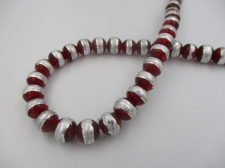 Silver Strip 8mm Clear Red +/-100pcs