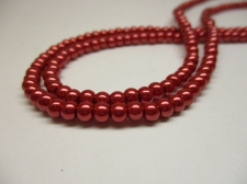 GLASS PEARLS 4MM RED