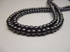 GLASS PEARLS 4MM CHARCOAL