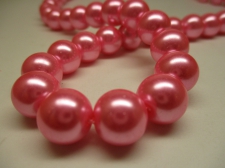 GLASS PEARLS 12MM PINK
