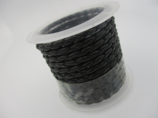 Plastic Braided Cord 2.5mm +/-1.38m Black