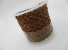 Braided Suede Cord 6x2mm +/-1m Brown