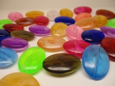 JELLY BEADS 27X19x7MM OVAL FLAT 250G