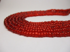 Czech Seed Beads 8/0 Foil Dk Red 3str x +/-20cm