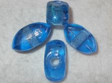 Chunky Glass 15x32mm +/-8pcs Blue